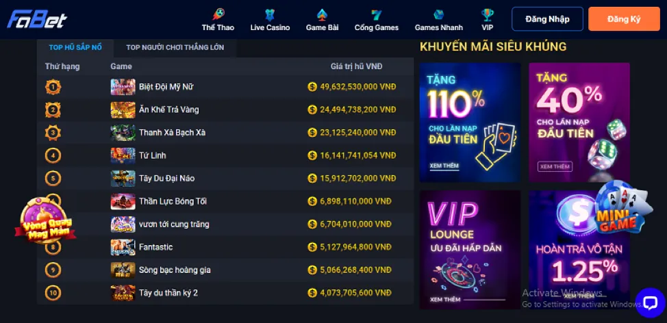 Khuyến mãi big79 web